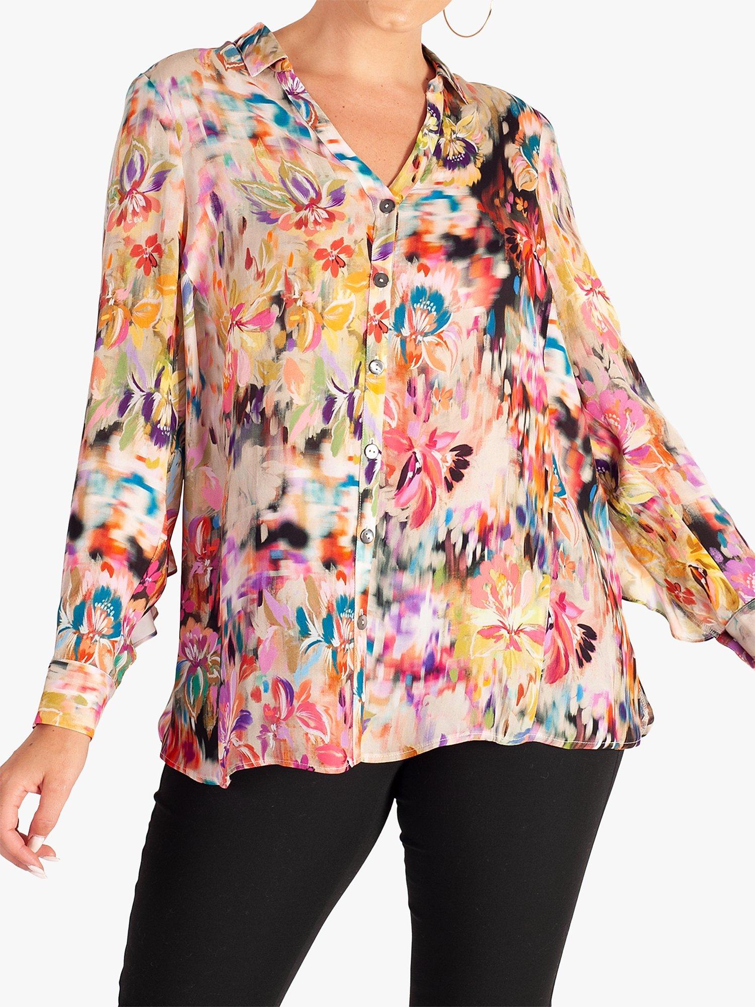 chesca Monaco Floral Chiffon Shirt, Multi