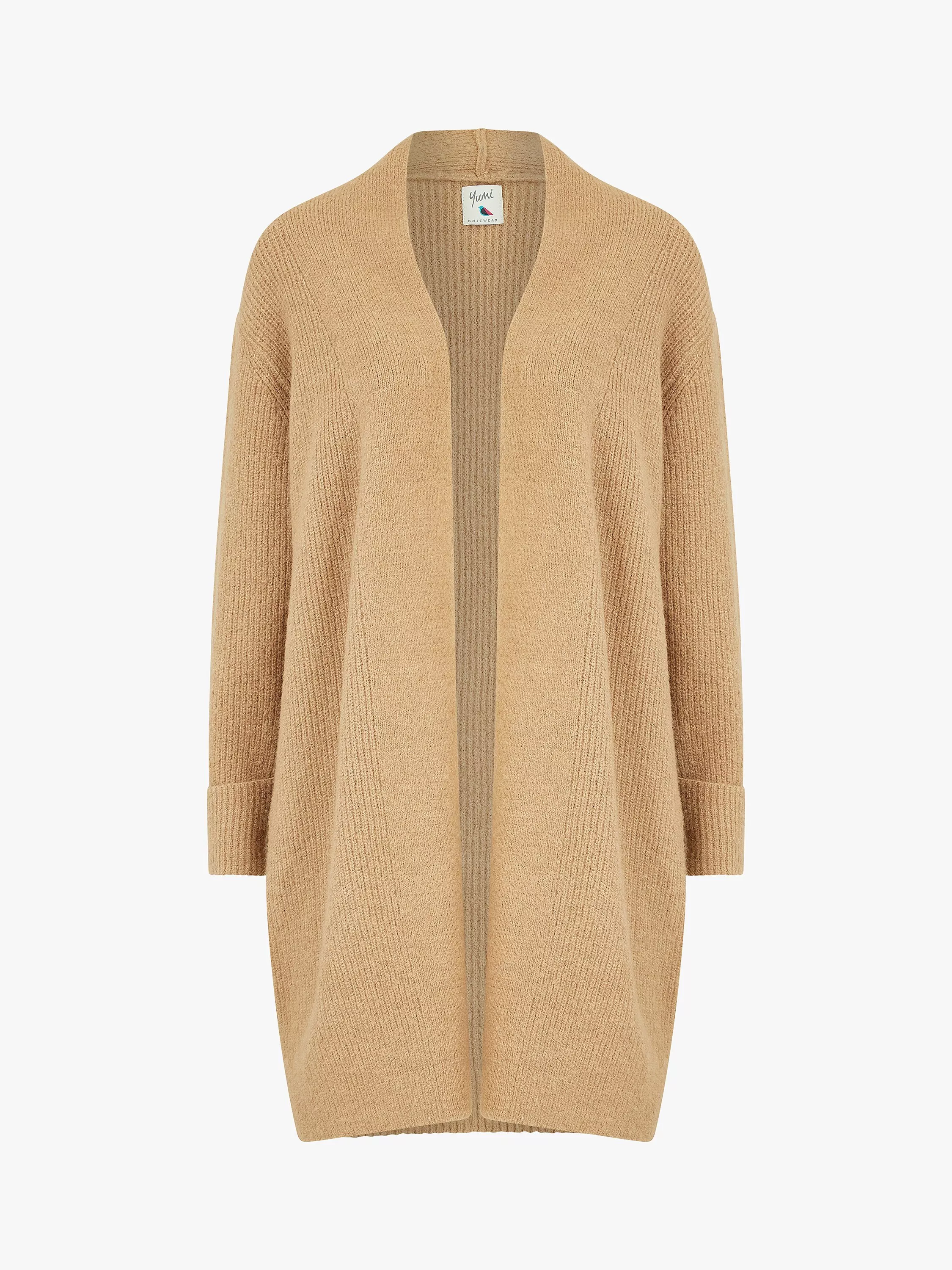 Camel longline cardigan clearance