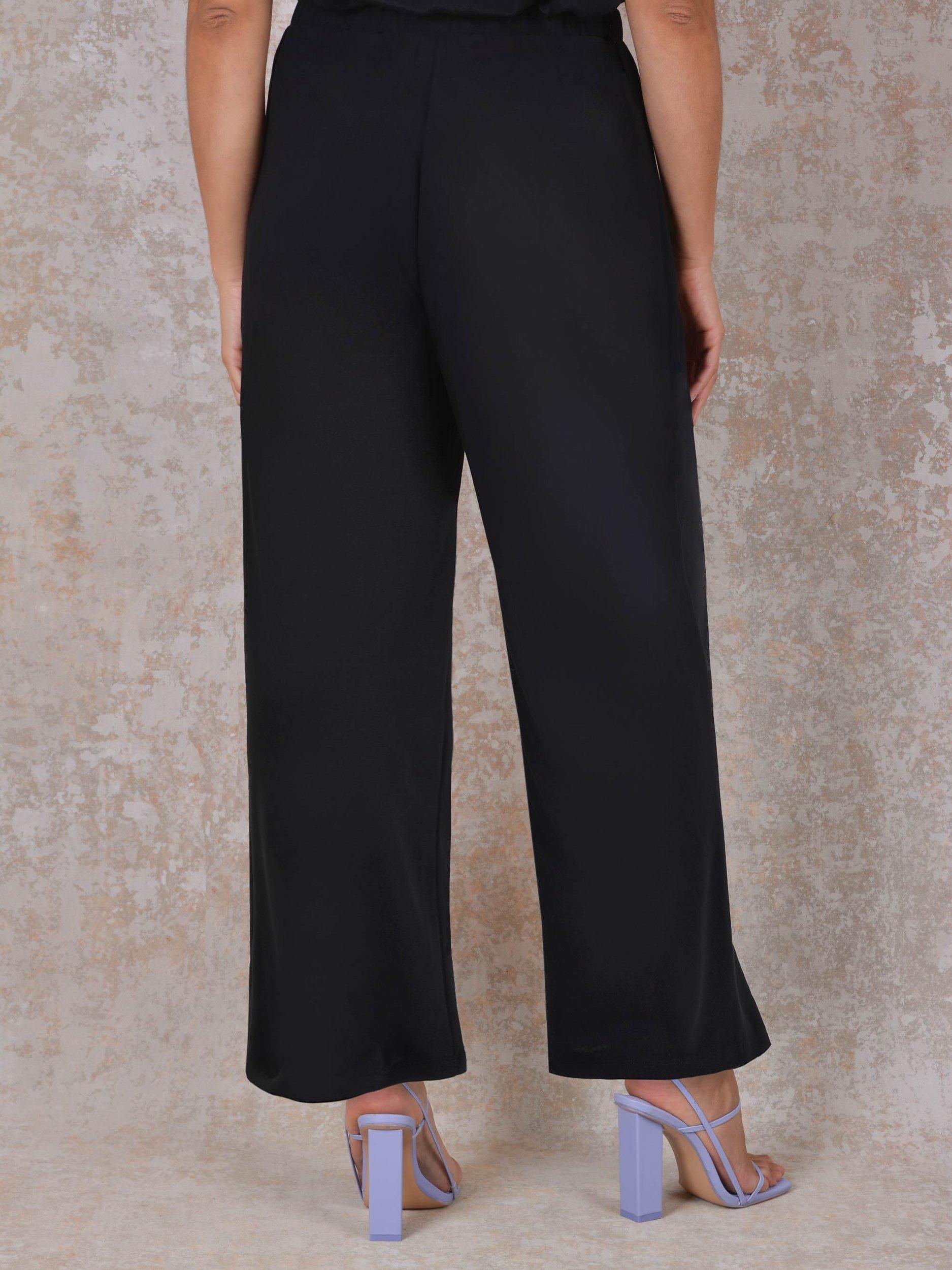 Product image 3 of 4, which shows Live Unlimited French Crepe Palazzo Trousers, Black, 16
