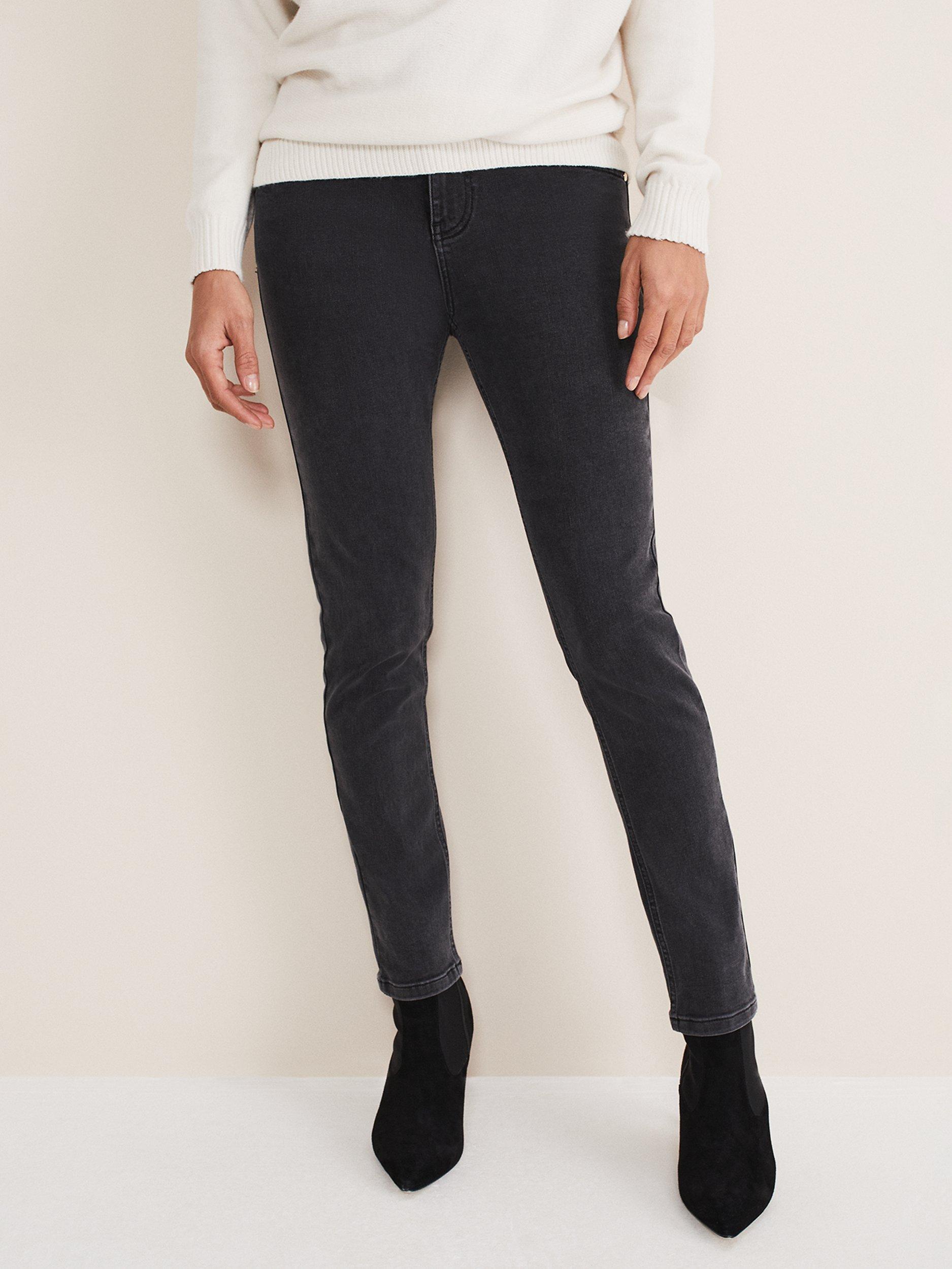 Phase Eight Hailee Topstitch Skinny Jeans, Charcoal