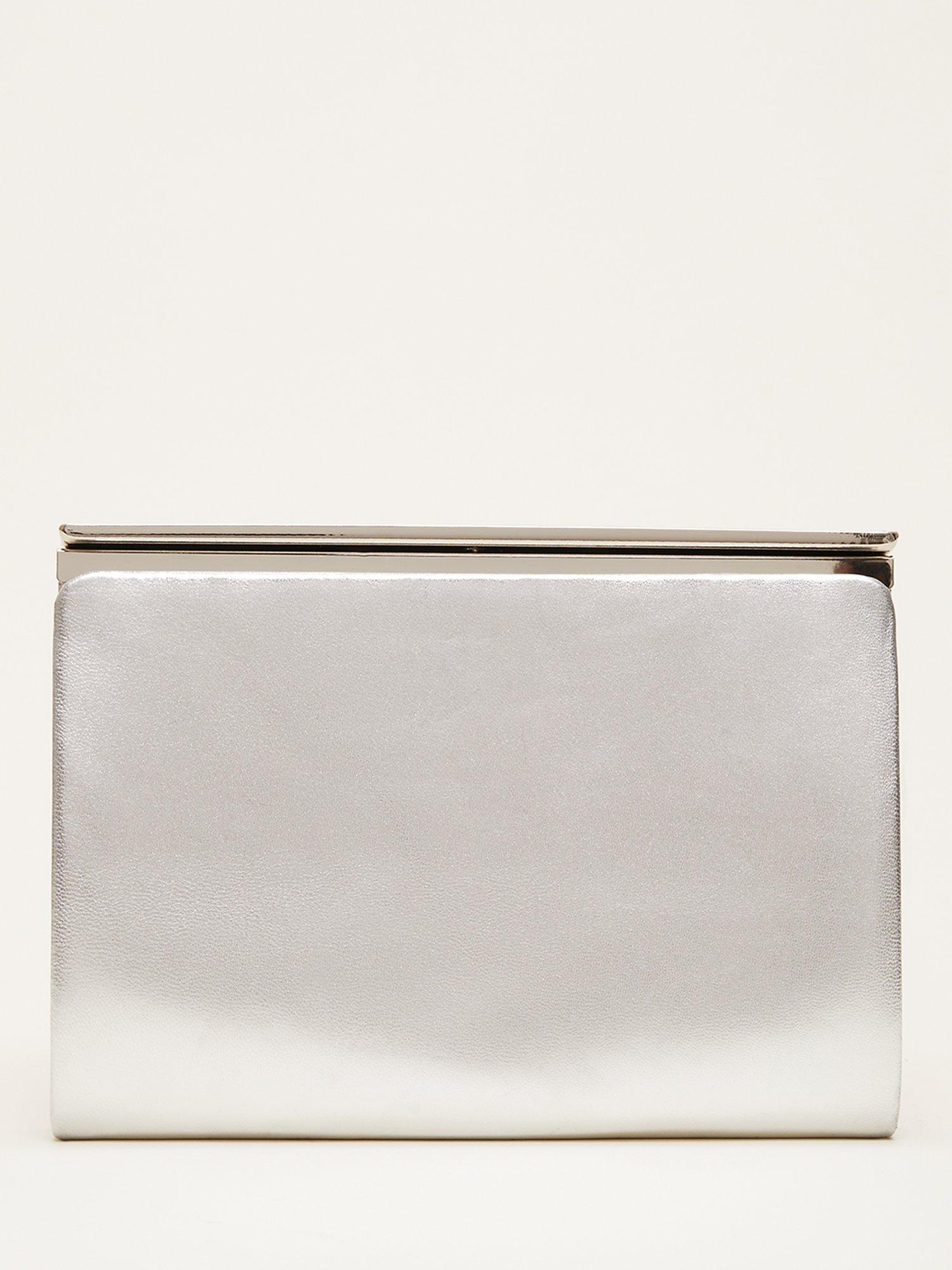 Phase Eight Patent Open Top Slim Clutch Bag