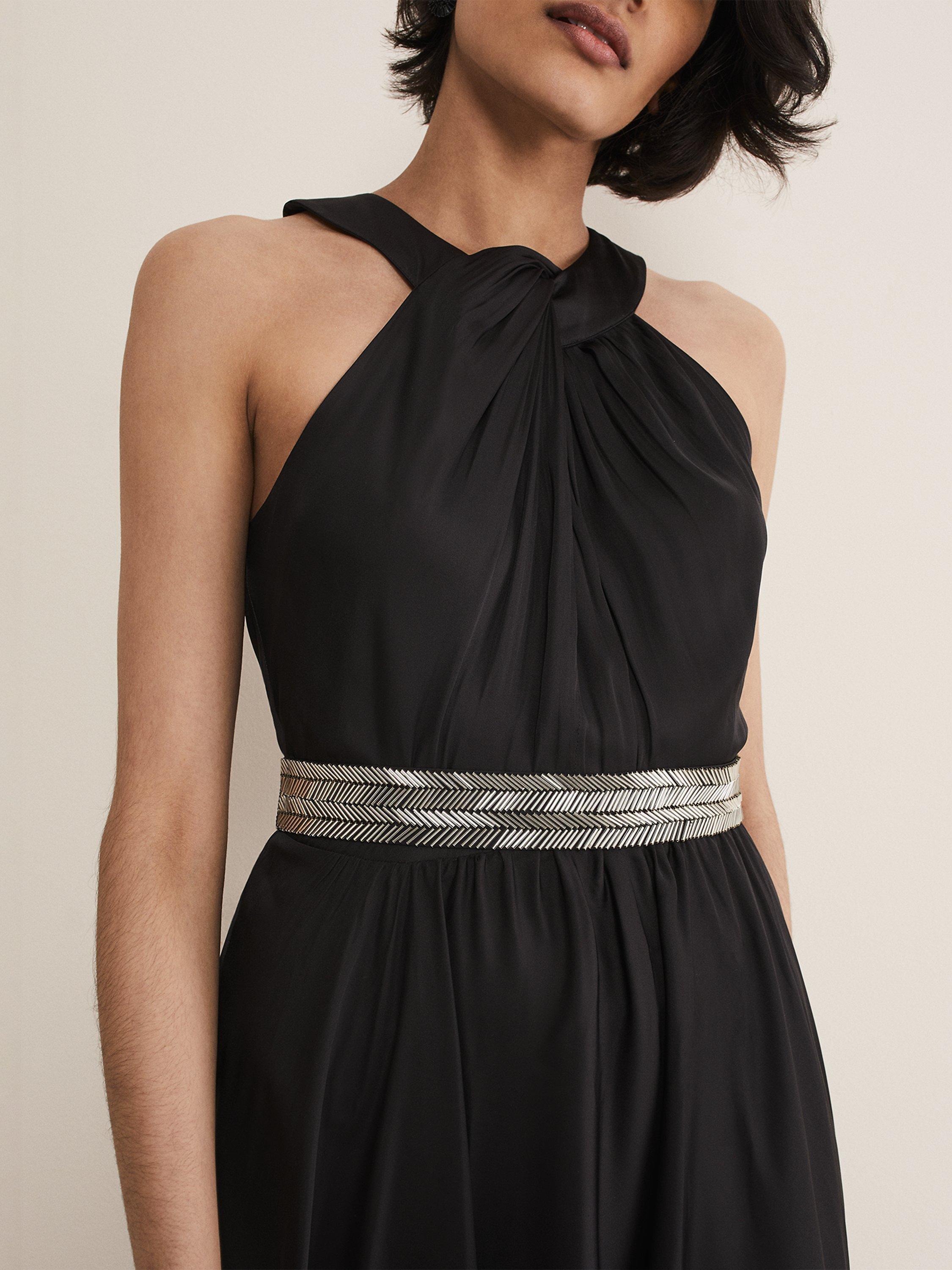 Black beaded belts for dresses hotsell