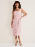 Phase Eight Carrie Midi Lace Dress, Clay