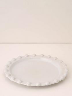 Truly Lifestyle Pom-Pom Stoneware Round Serving Platter, 31cm, Pale Grey, Pale Grey