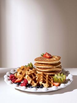 Truly Lifestyle Pom-Pom Stoneware Round Serving Platter, 31cm, Pale Grey - view 2, Pale Grey