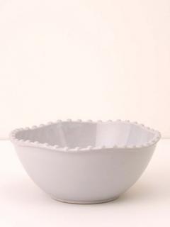 Truly Pom-Pom Stoneware Serving Bowl, Pale Grey, 26cm