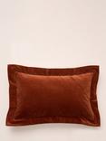 Truly Flanged Velvet Lombard Cushion, Orange