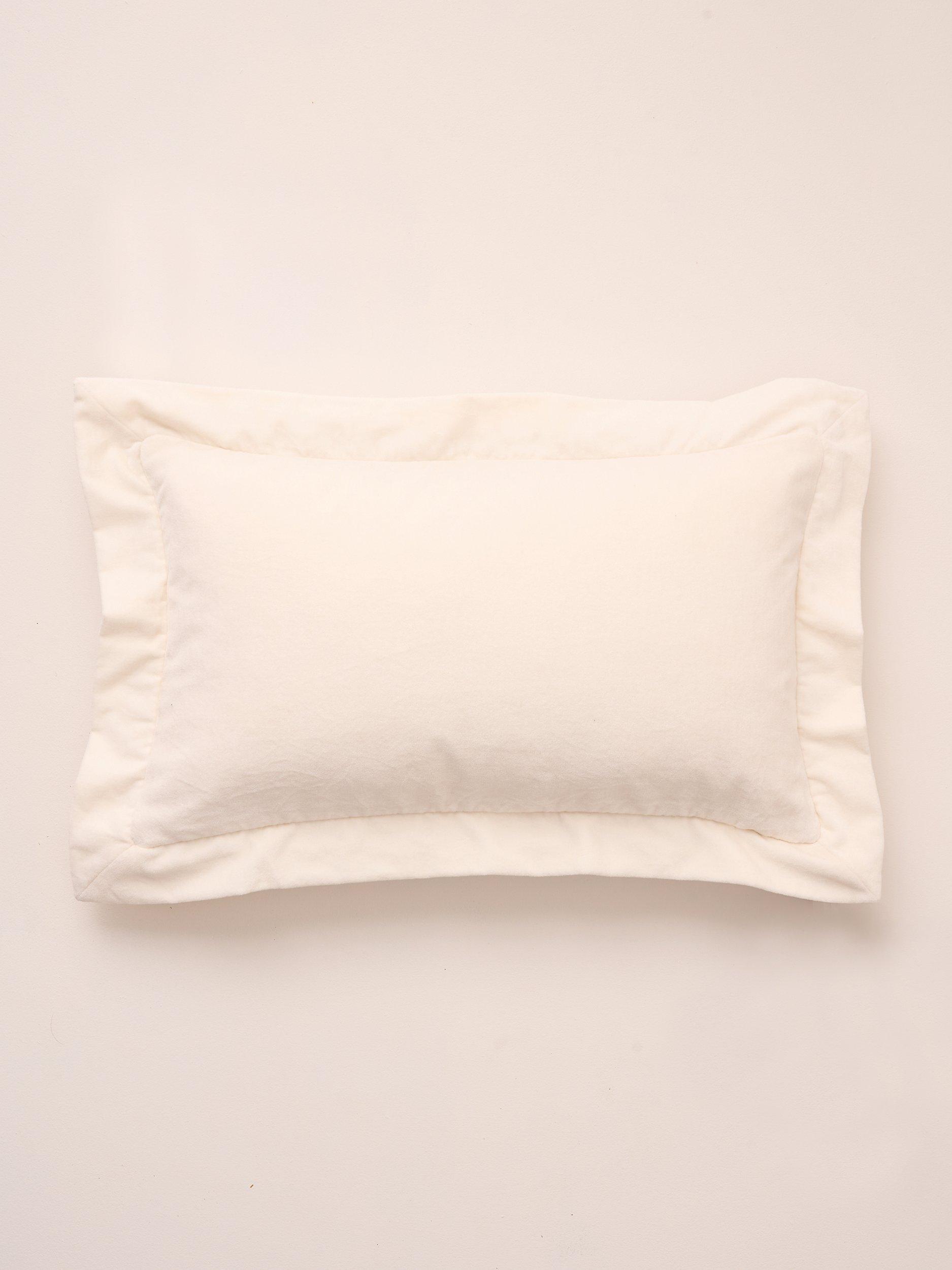 Truly Velvet Frill Edge Rectangle Cushion, Cream
