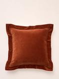 Truly Flanged Square Velvet Cushion, Orange