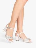 Paradox London Holden Wide Fit Embellished Block Heel Sandals, Ivory