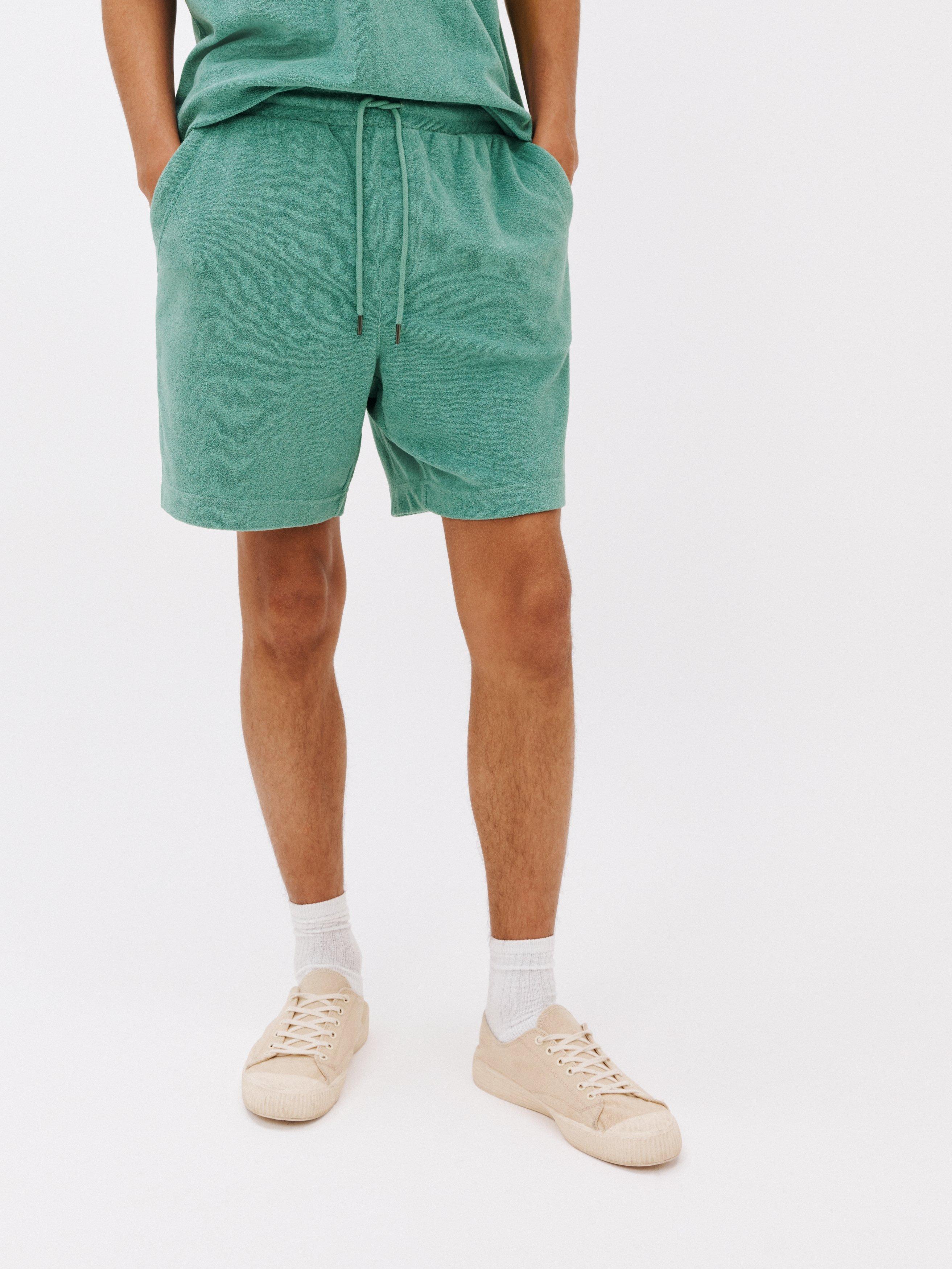 John Lewis ANYDAY Towelling Shorts, Green