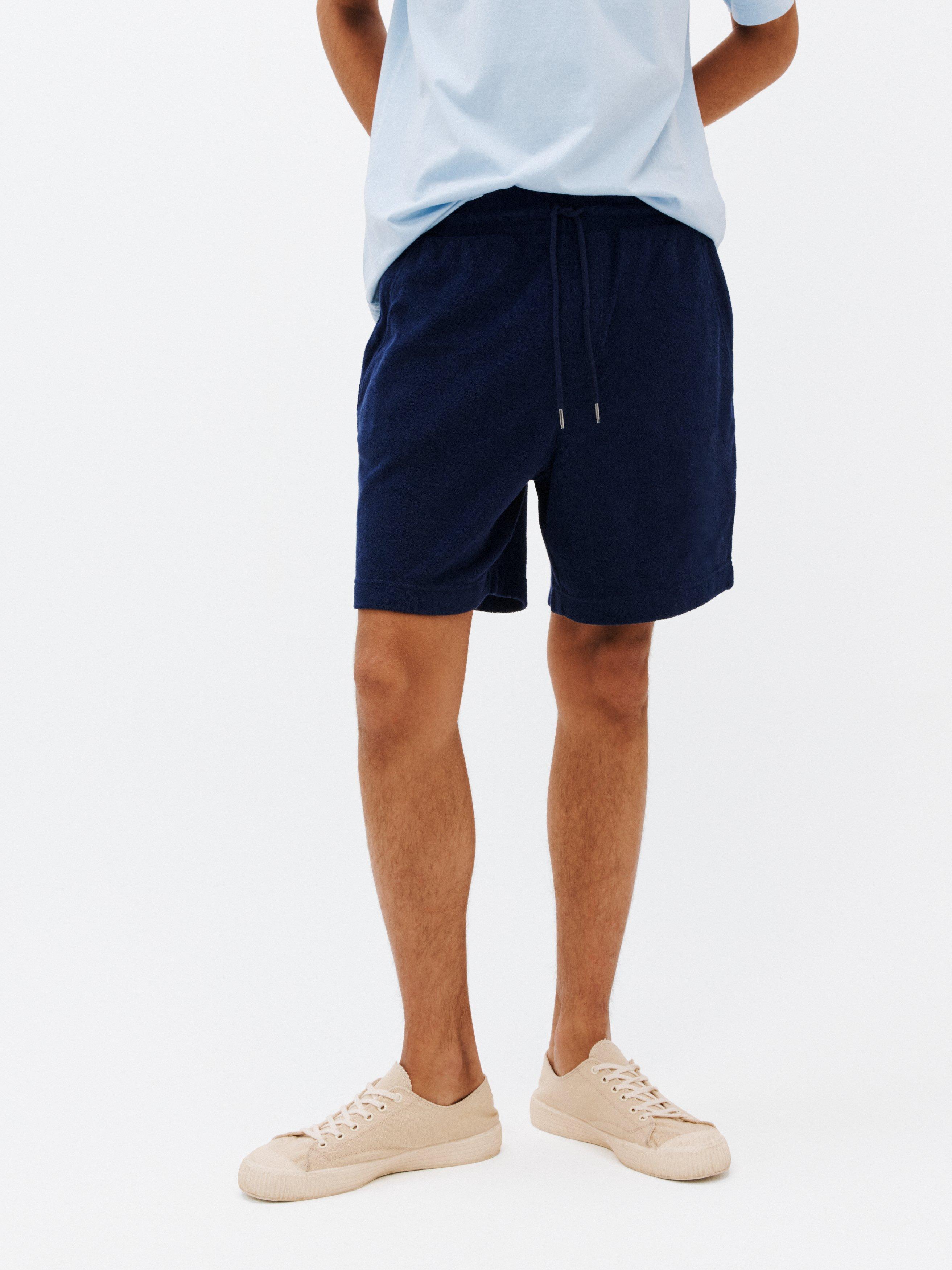 John Lewis ANYDAY Towelling Shorts, Navy