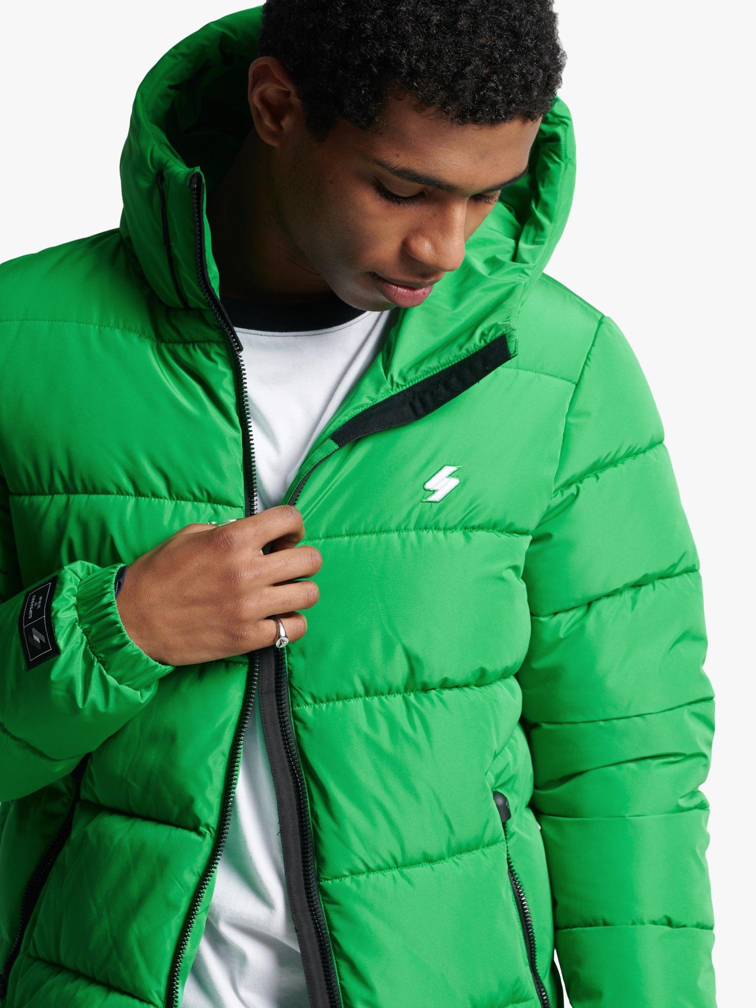 Superdry Hooded Sports Puffer Jacket Oregon Green