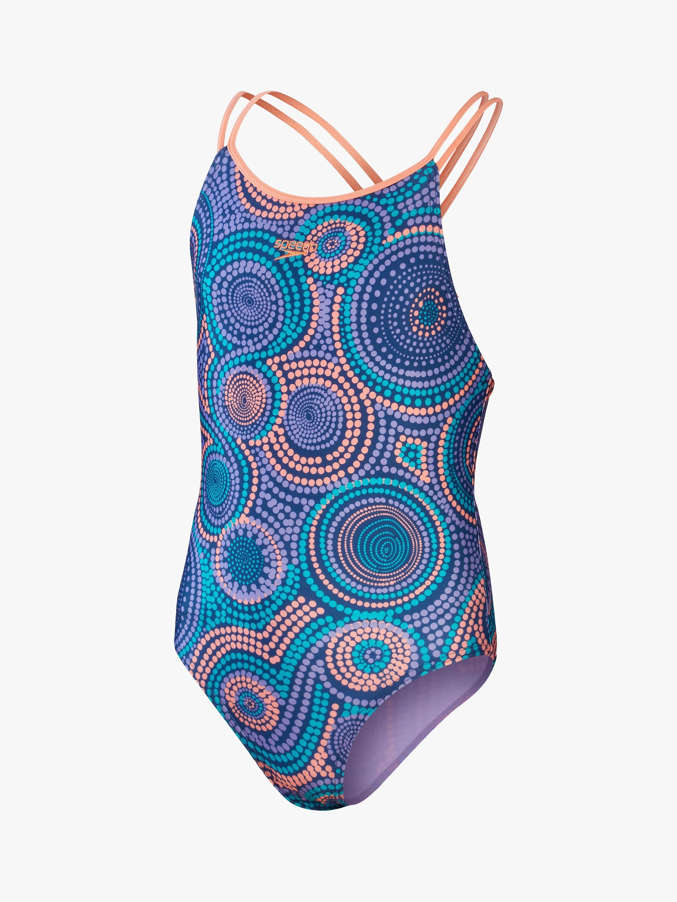 Speedo Kids' Geometric Dot Swimsuit, Multi
