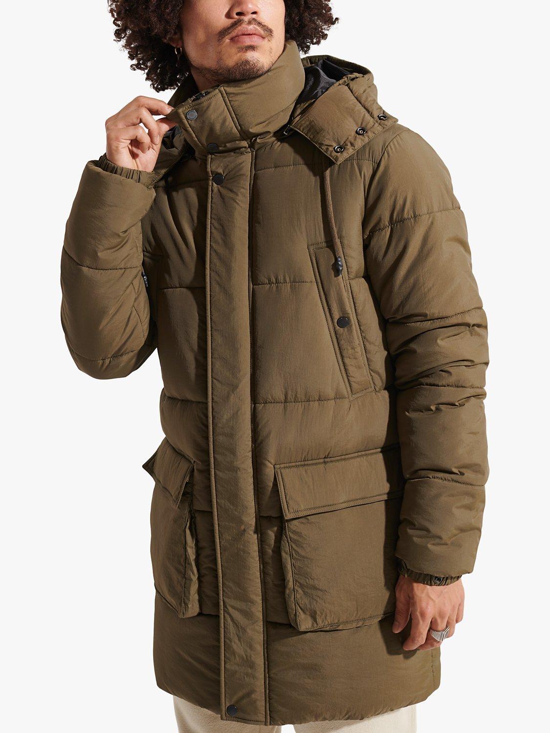 Superdry Expedition Padded Parka Coat, Dark Moss