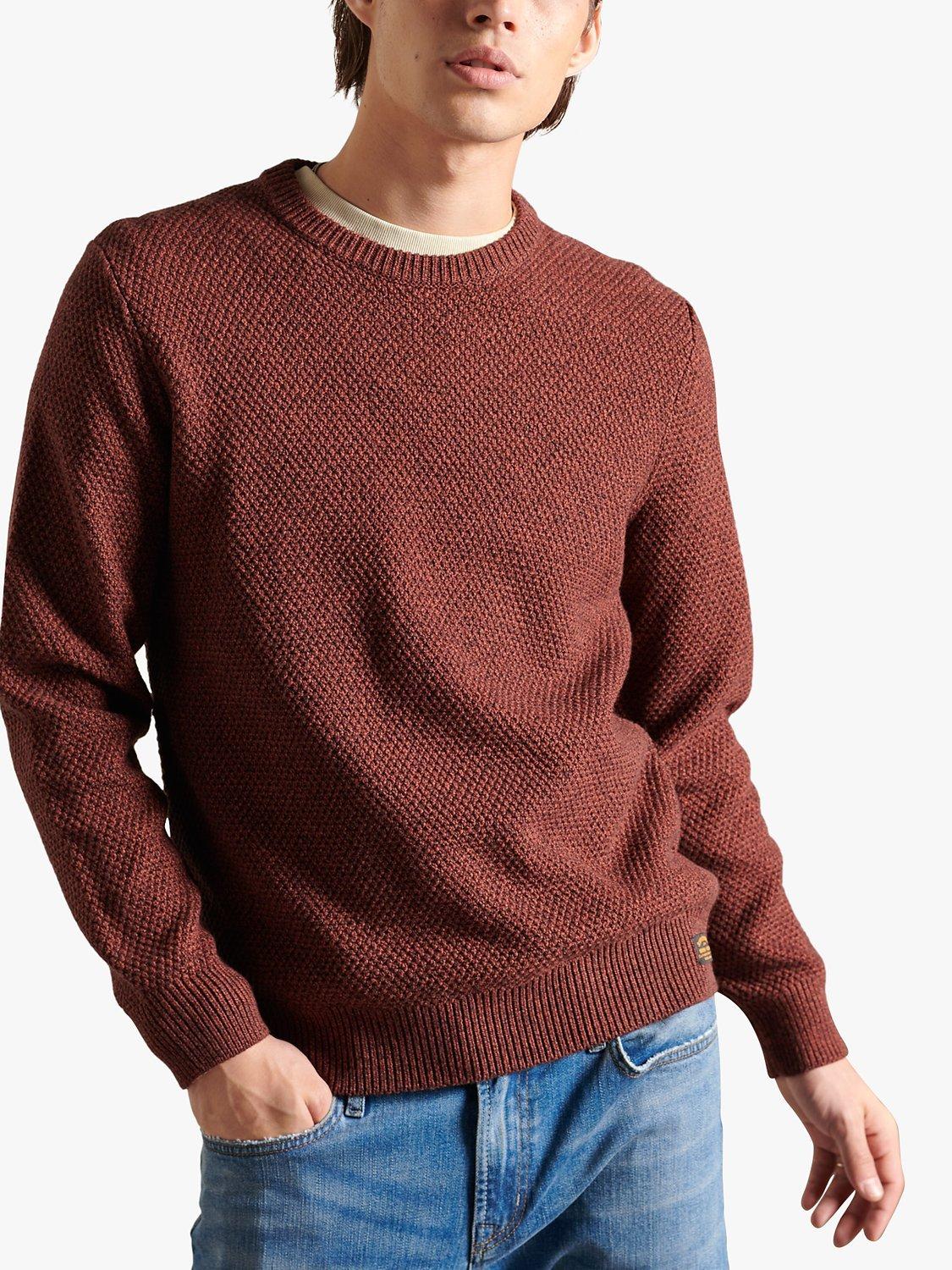 Superdry Textured Twist Jumper, Cinnamon/Black