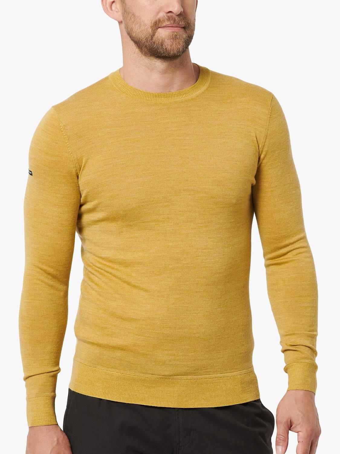 Product image 4 of 7, which shows Superdry Merino Wool Lightweight Crew Jumper, Dark Chartreuse Marl, S