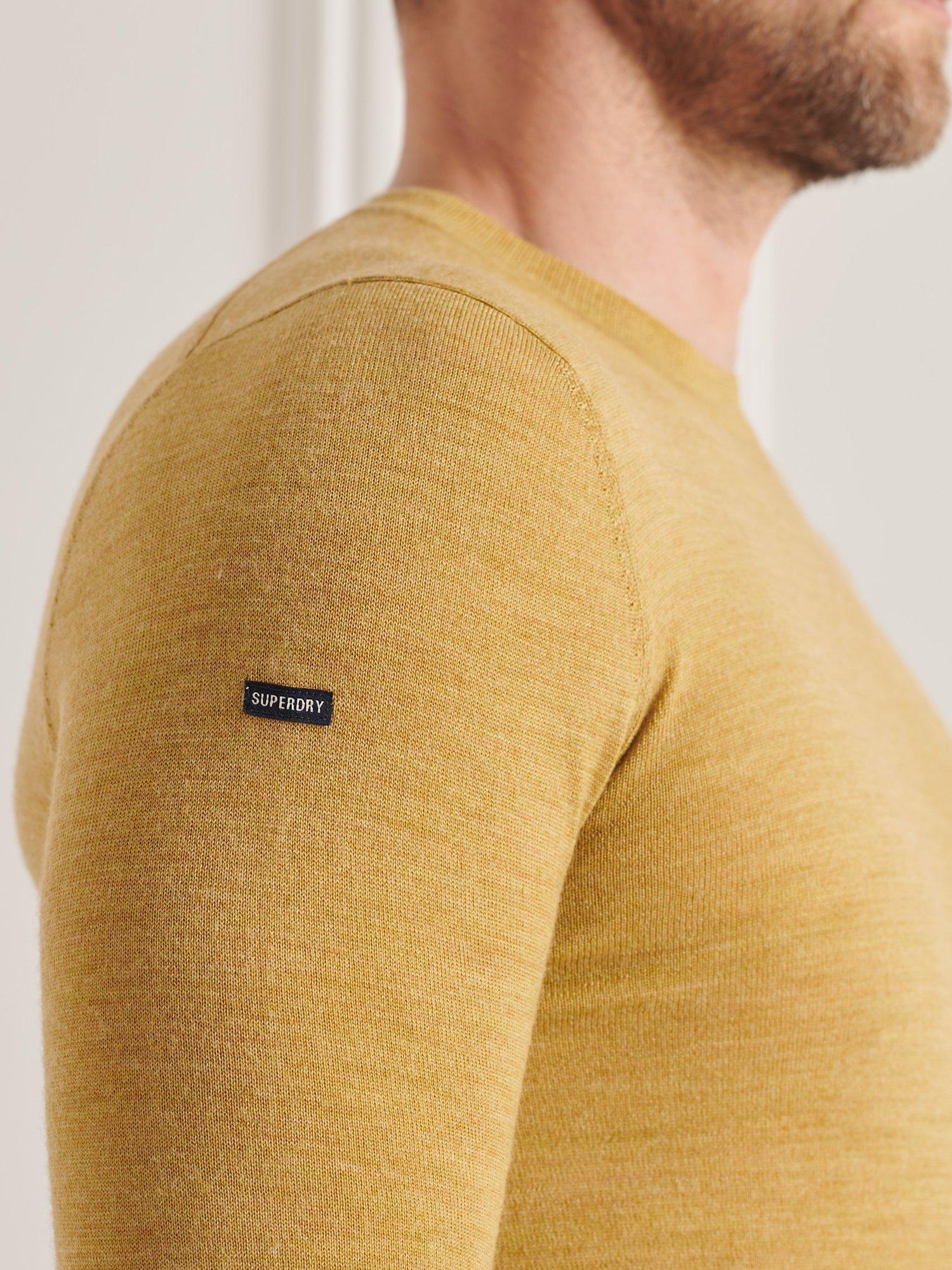 Product image 6 of 7, which shows Superdry Merino Wool Lightweight Crew Jumper, Dark Chartreuse Marl, S