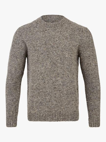 Celtic & Co. Donegal Wool Crew Neck Jumper - view 2, Grey Pebble