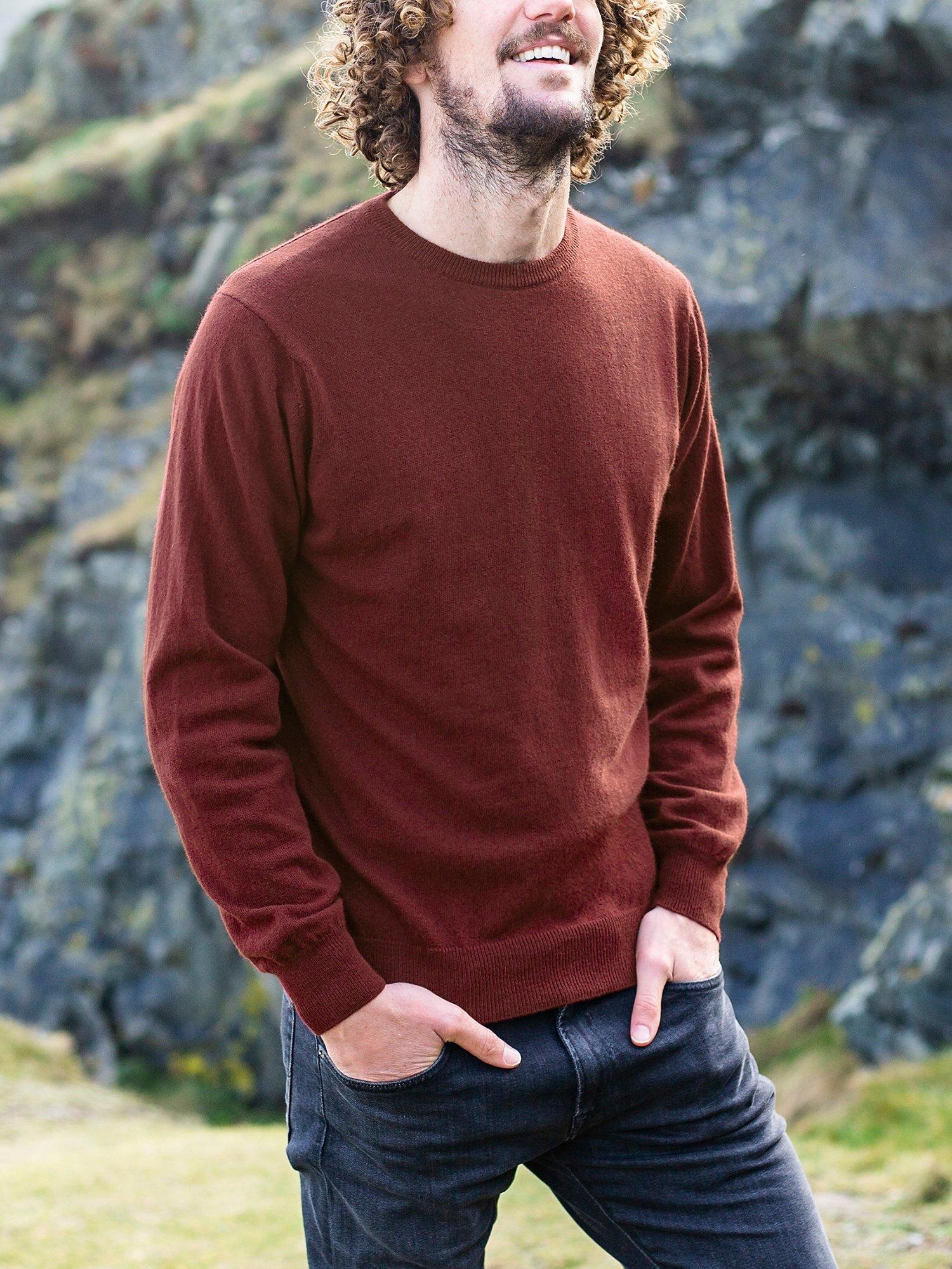 Celtic & Co. Supersoft Geelong Wool Crew Neck Jumper, Claret