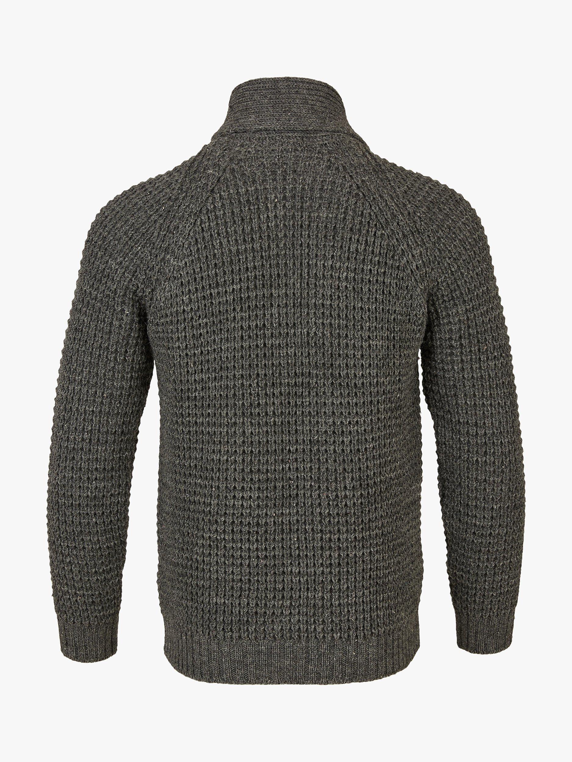 Product image 3 of 4, which shows Celtic & Co. Wool Waffle Stitch Cardigan, Derby Grey, S