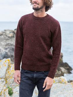Celtic & Co. Donegal Shawl Collar Wool Jumper - view 2, Merlot