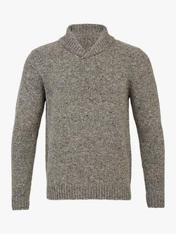 Celtic & Co. Donegal Shawl Collar Wool Jumper - view 2, Grey Pebble