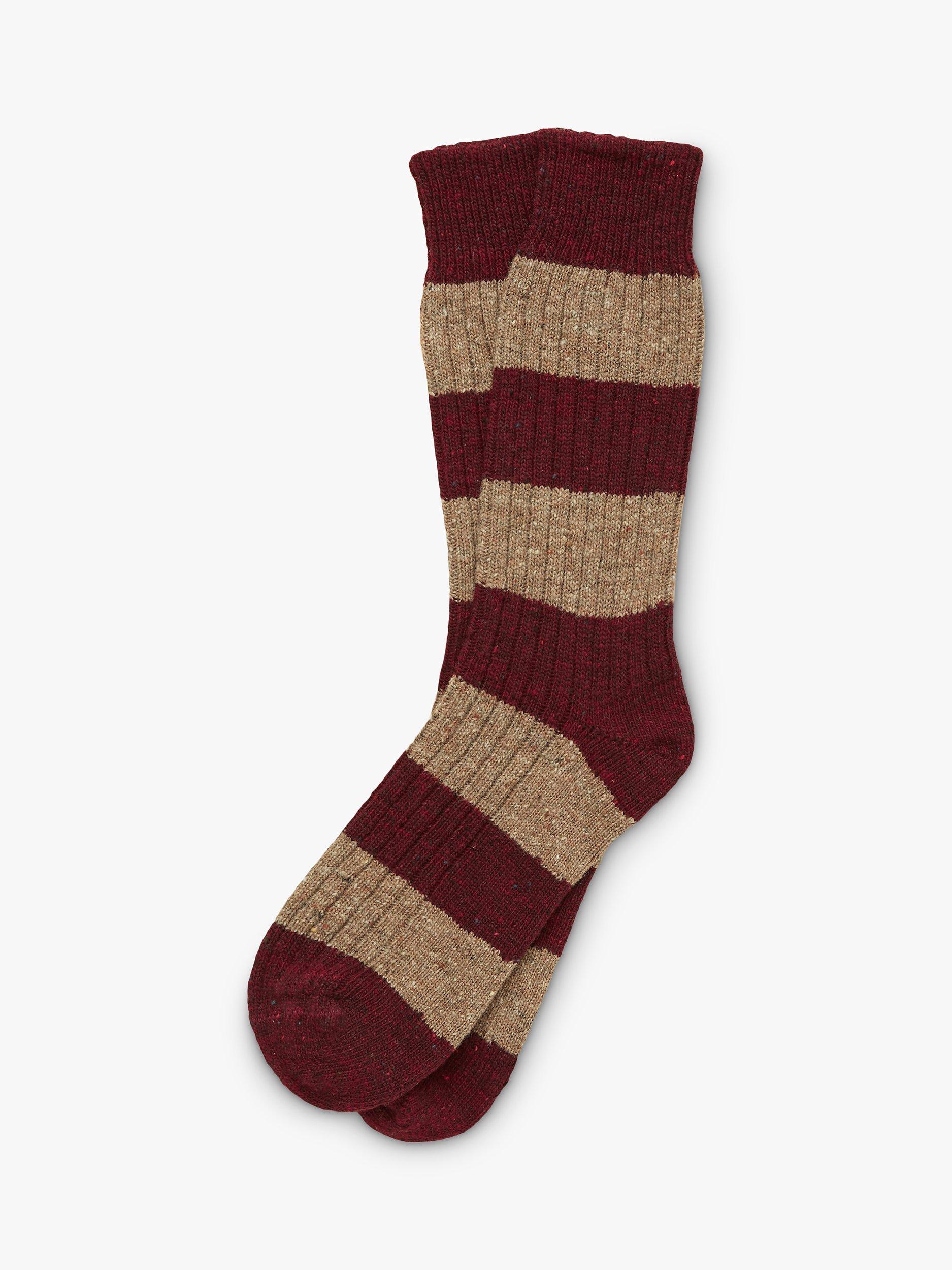 Celtic & Co. Donegal Merino, Silk and Cashmere Blend Striped Socks