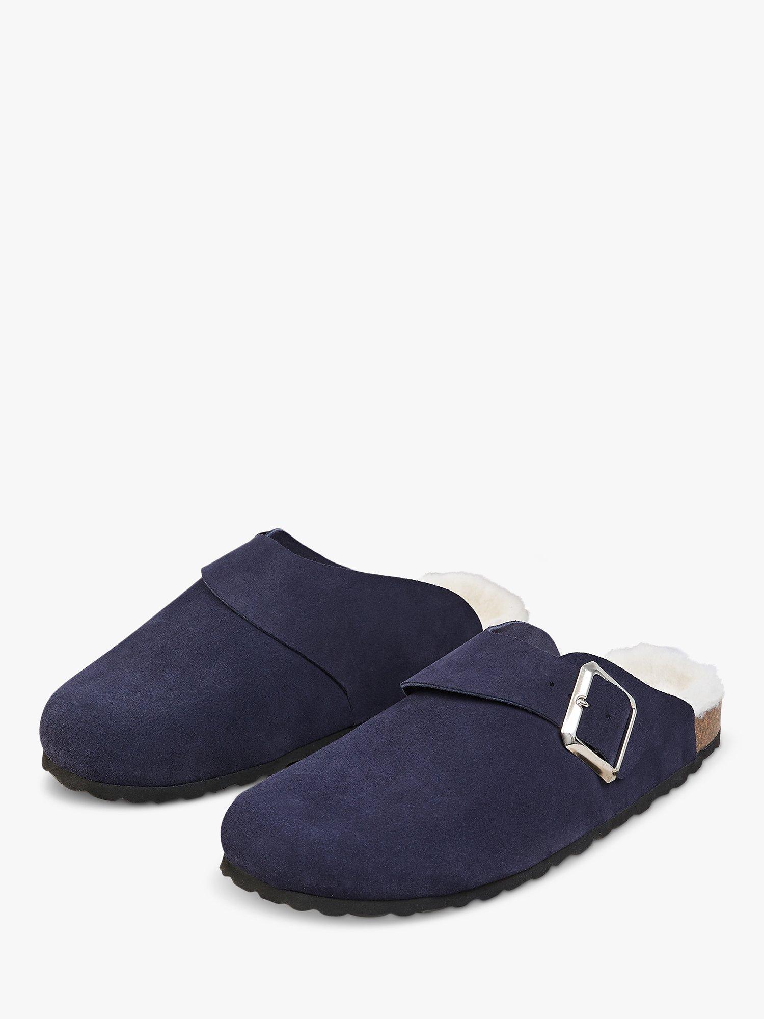 Celtic & Co. Sheepskin Lined Clogs, Dark Navy