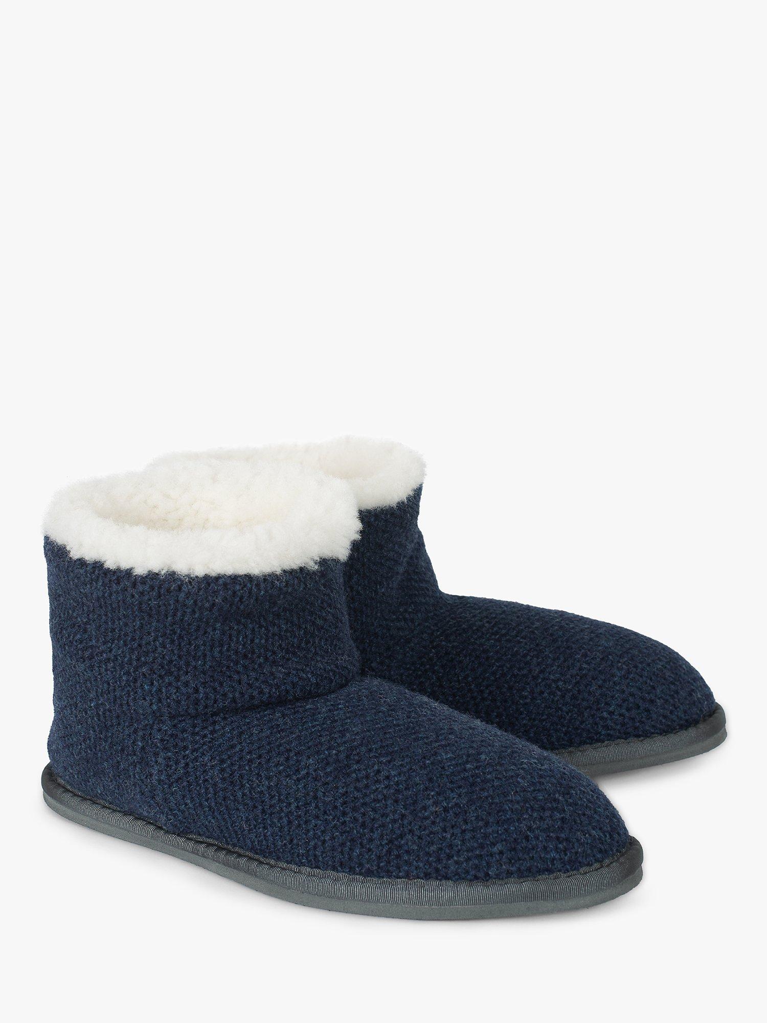 Celtic & Co. Knitted Boot Slippers, Navy