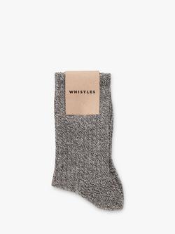 Whistles Chunky Marl Socks, Black