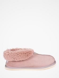 Celtic & Co. Sheepskin Soft Sole Bootee Slippers, Dusky Pink