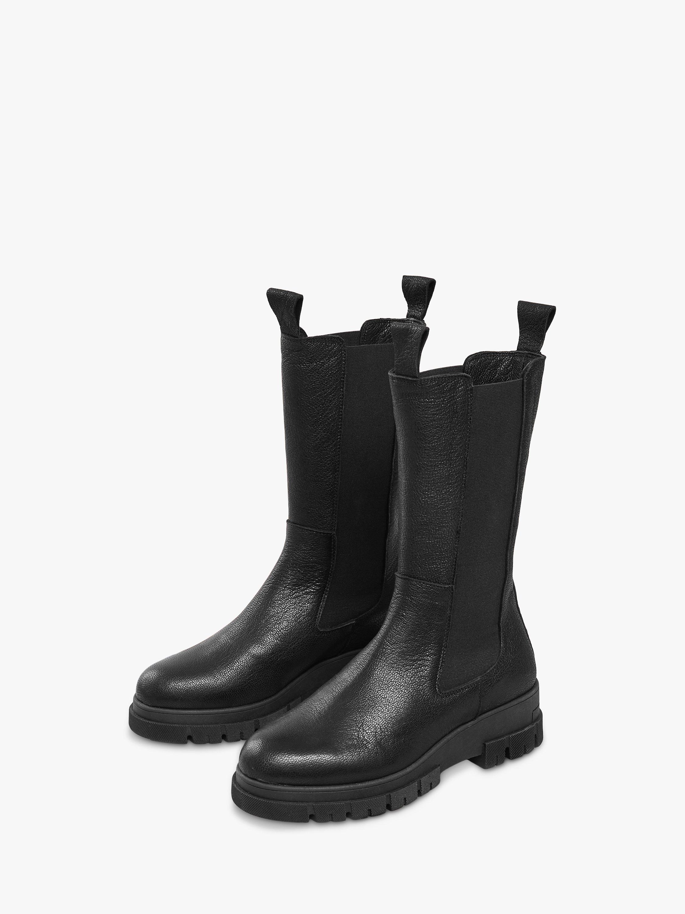 Celtic Co. Chunky Tall Leather Chelsea Boot Black