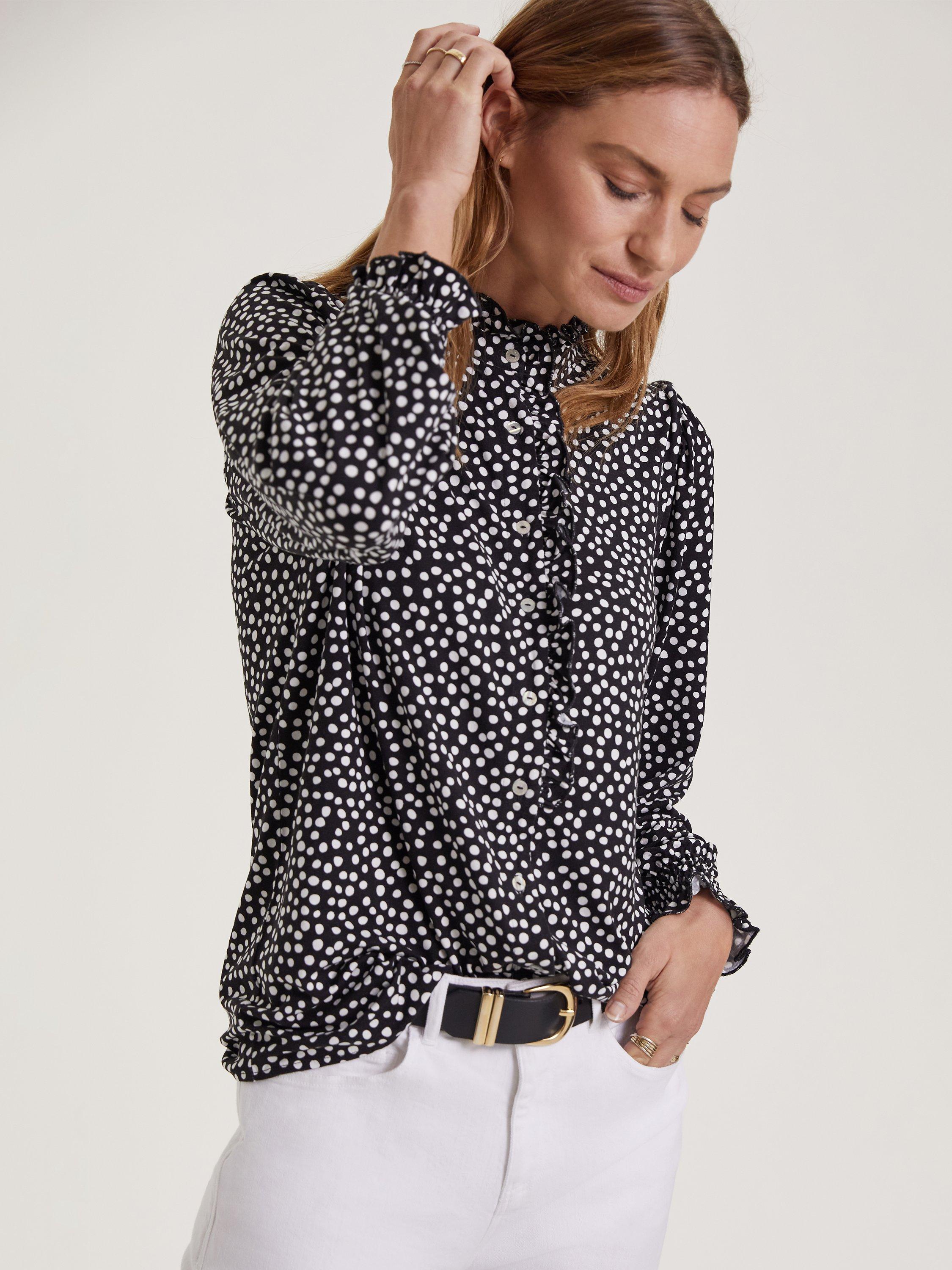 Baukjen Orlan Spot Blouse, Caviar Black