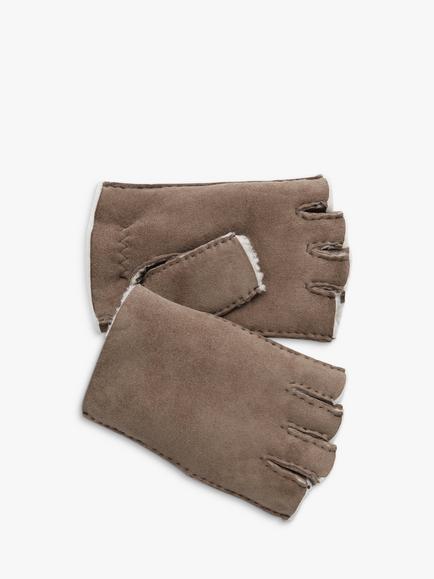 Celtic & Co. Sheepskin Fingerless Gloves, Walnut, Walnut
