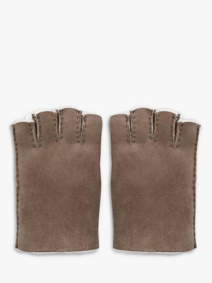 Celtic & Co. Sheepskin Fingerless Gloves, Walnut - view 2, Walnut