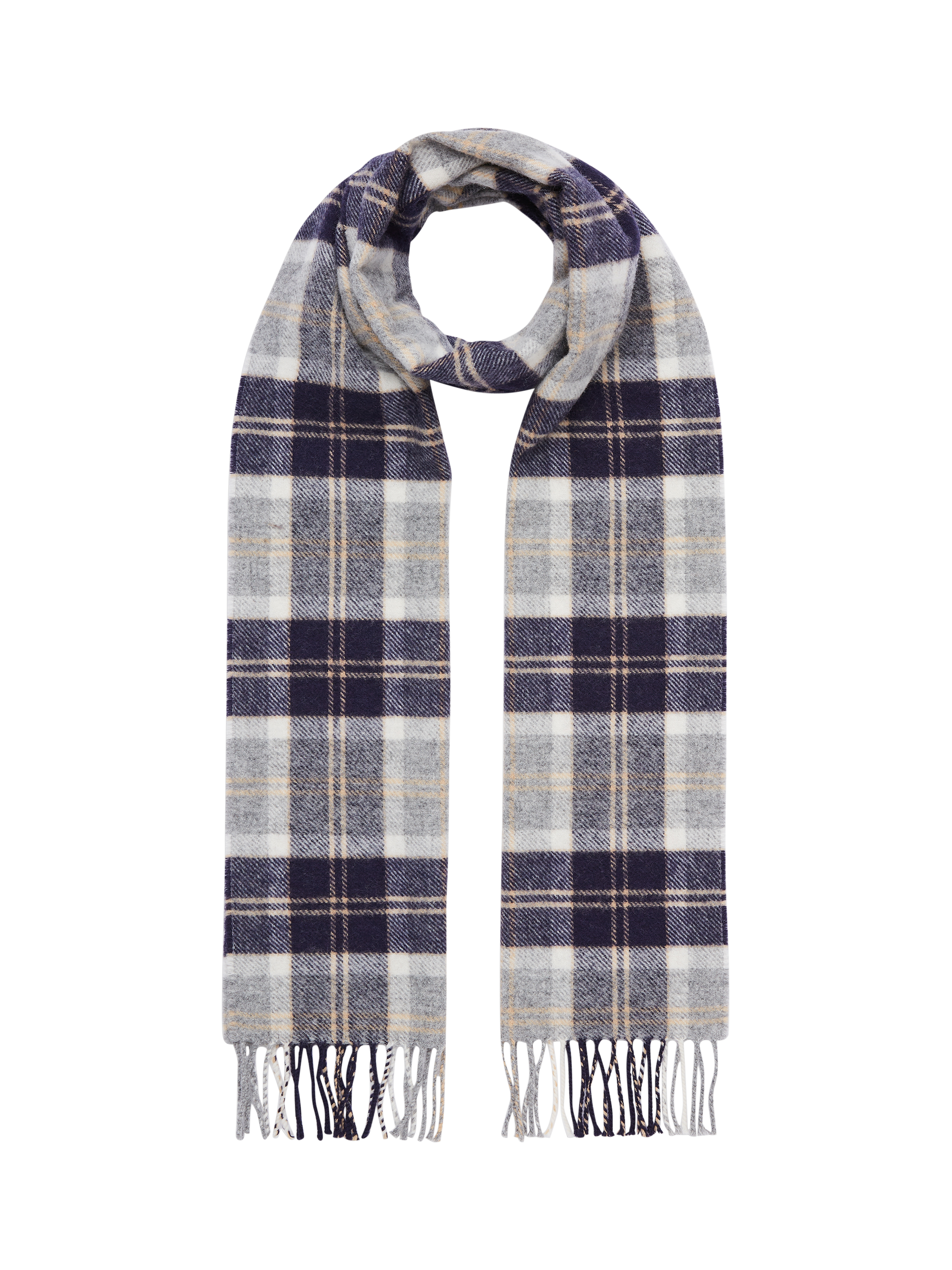 Celtic & Co. Unisex Tartan Lambswool Scarf, Silver Bannockbane
