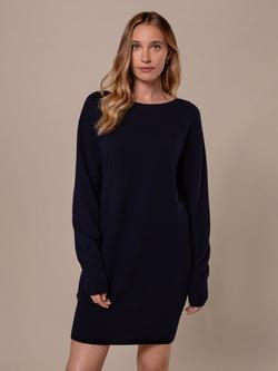 Celtic & Co. Geelong Wool Super Soft Slouchy Jumper Dress, Dark Navy
