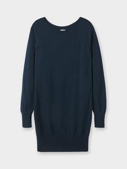 Celtic & Co. Geelong Wool Super Soft Slouchy Jumper Dress - view 2, Dark Navy