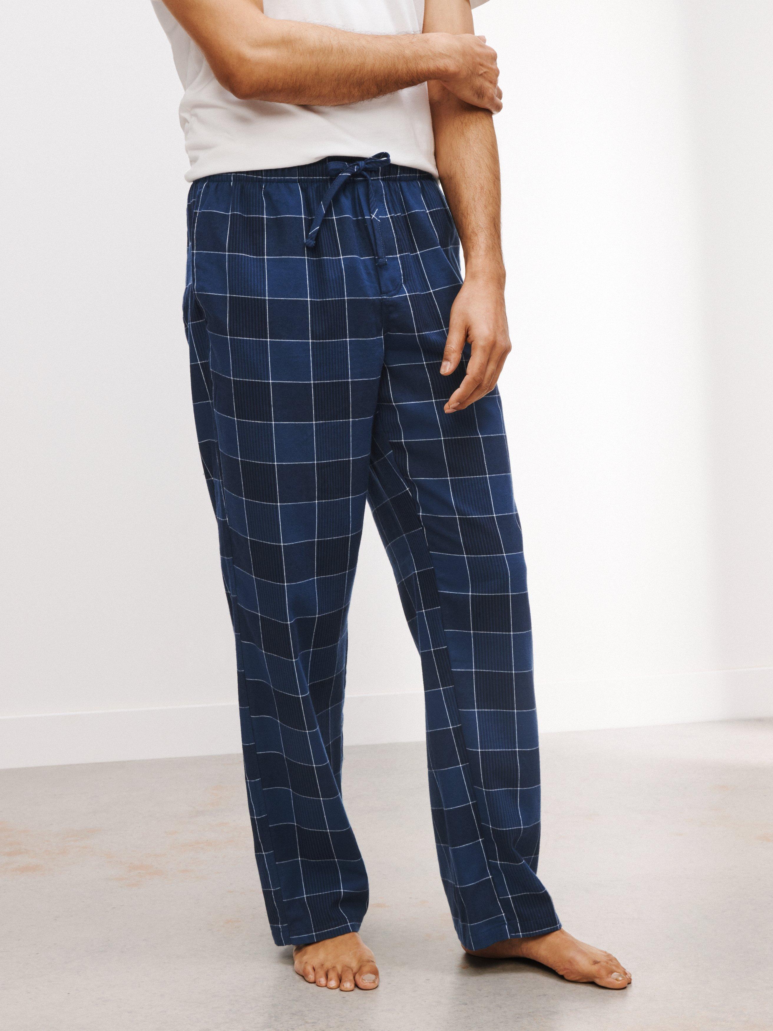 John Lewis Men's Lounge Check Pants, Indigo