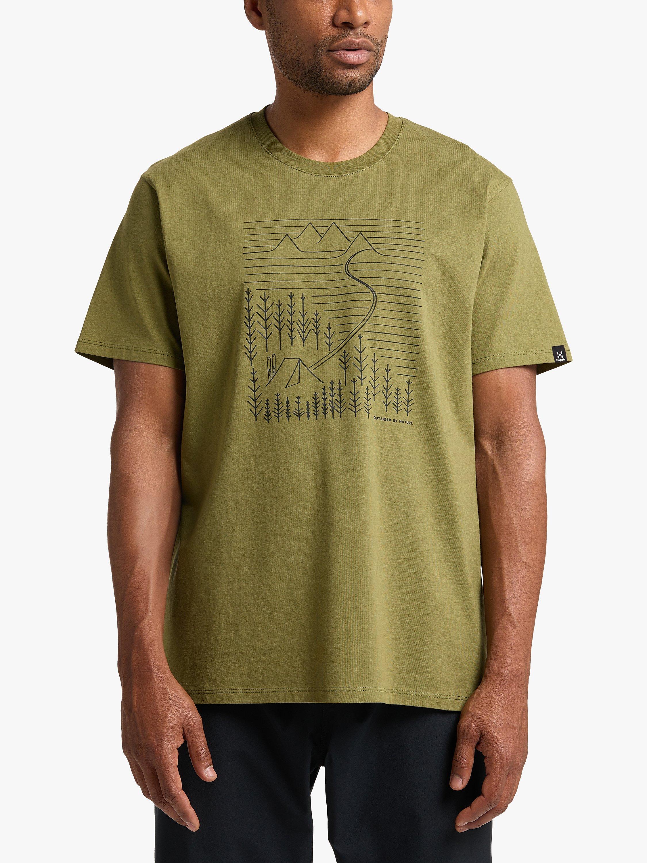 Haglöfs Camp Organic Cotton T-Shirt, Olive Green Print, L