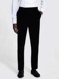 Moss Slim Fit Velvet Dress Trousers, Black
