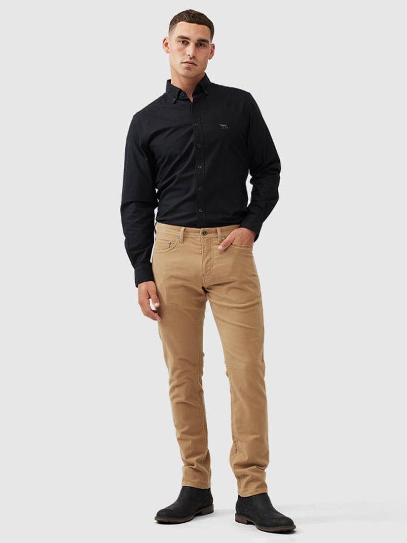 Product image 2 of 6, which shows Rodd & Gunn Albury Straight Fit Moleskin Stretch Cotton Jeans, Tussock, 36S