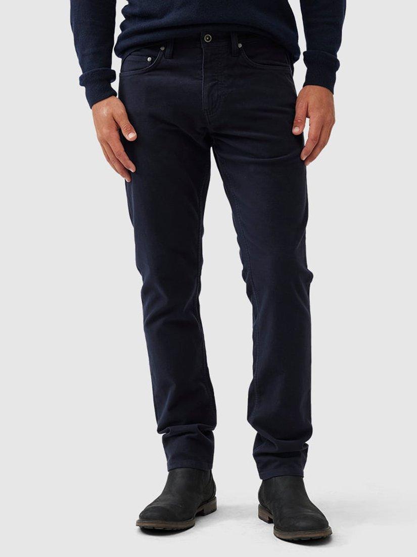 Product image 1 of 5, which shows Rodd & Gunn Albury Straight Fit Moleskin Stretch Cotton Jeans, Navy, 28S