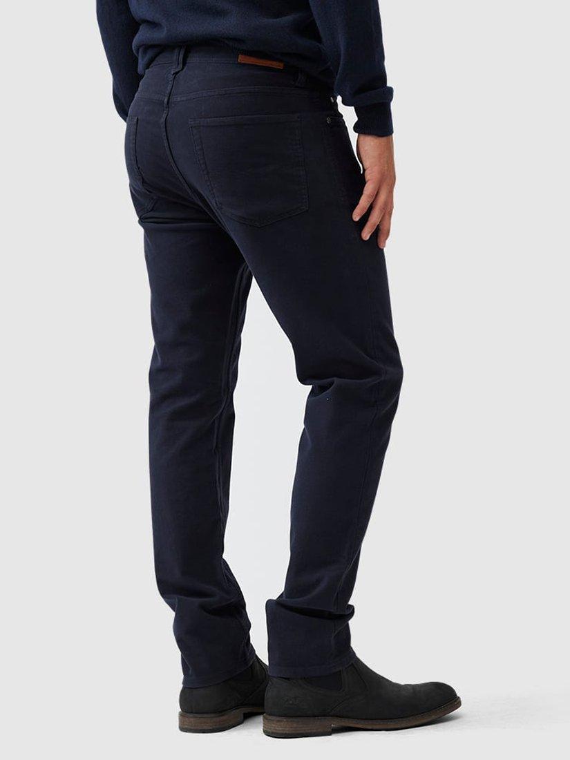 Product image 3 of 5, which shows Rodd & Gunn Albury Straight Fit Moleskin Stretch Cotton Jeans, Navy, 28S