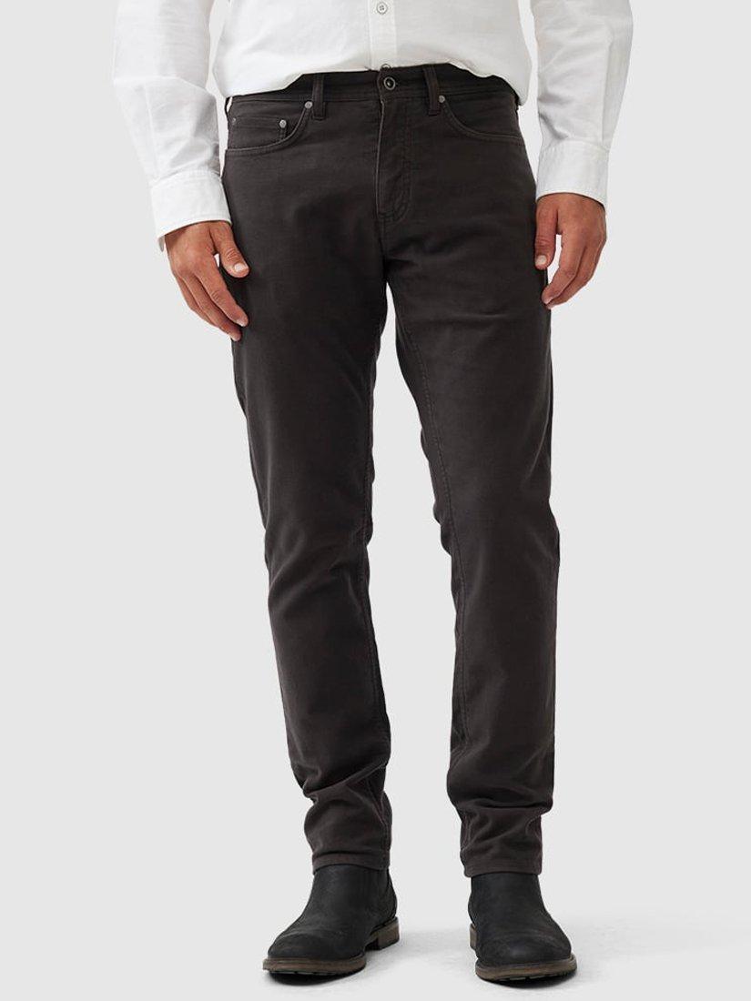 Product image 1 of 6, which shows Rodd & Gunn Albury Straight Fit Moleskin Stretch Cotton Jeans, Charcoal, 28S