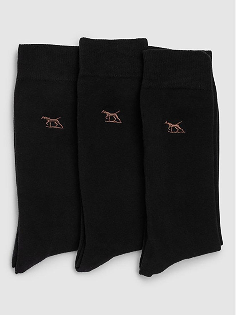 Product image 1 of 3, which shows Rodd & Gunn Dry Plains Crew Socks, Pack of 3, Nero, L