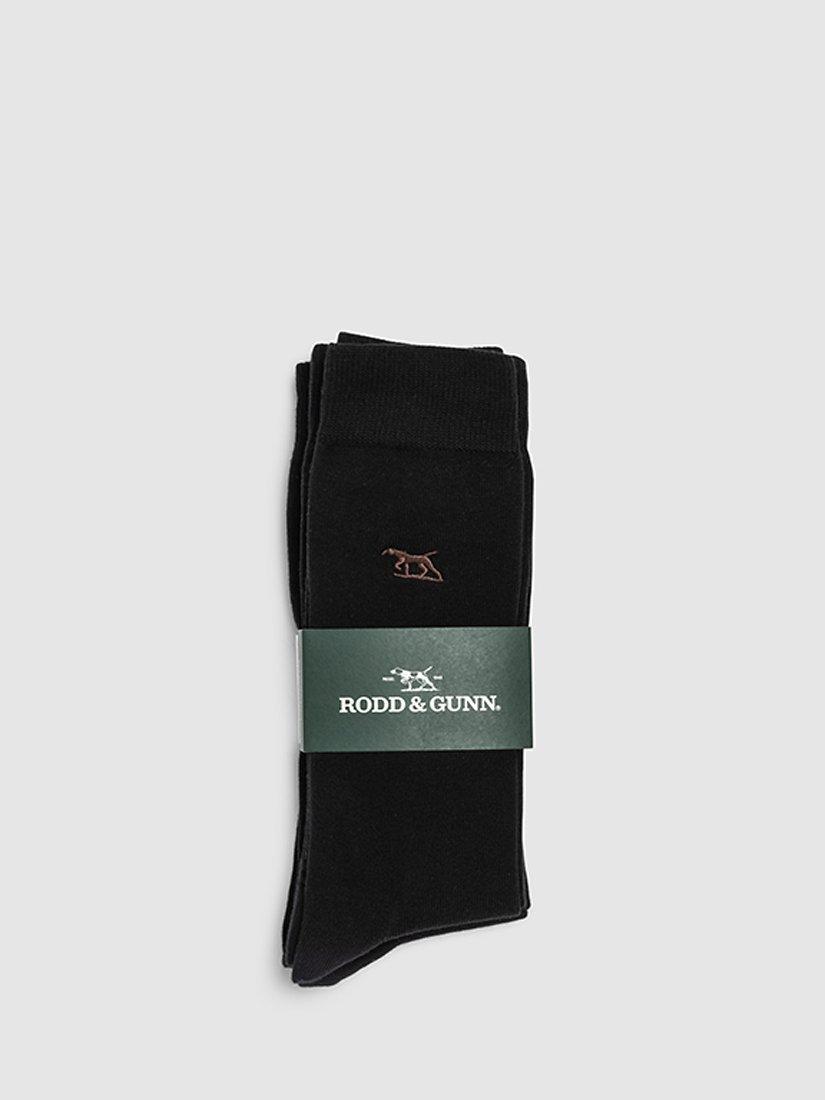 Product image 2 of 3, which shows Rodd & Gunn Dry Plains Crew Socks, Pack of 3, Nero, L