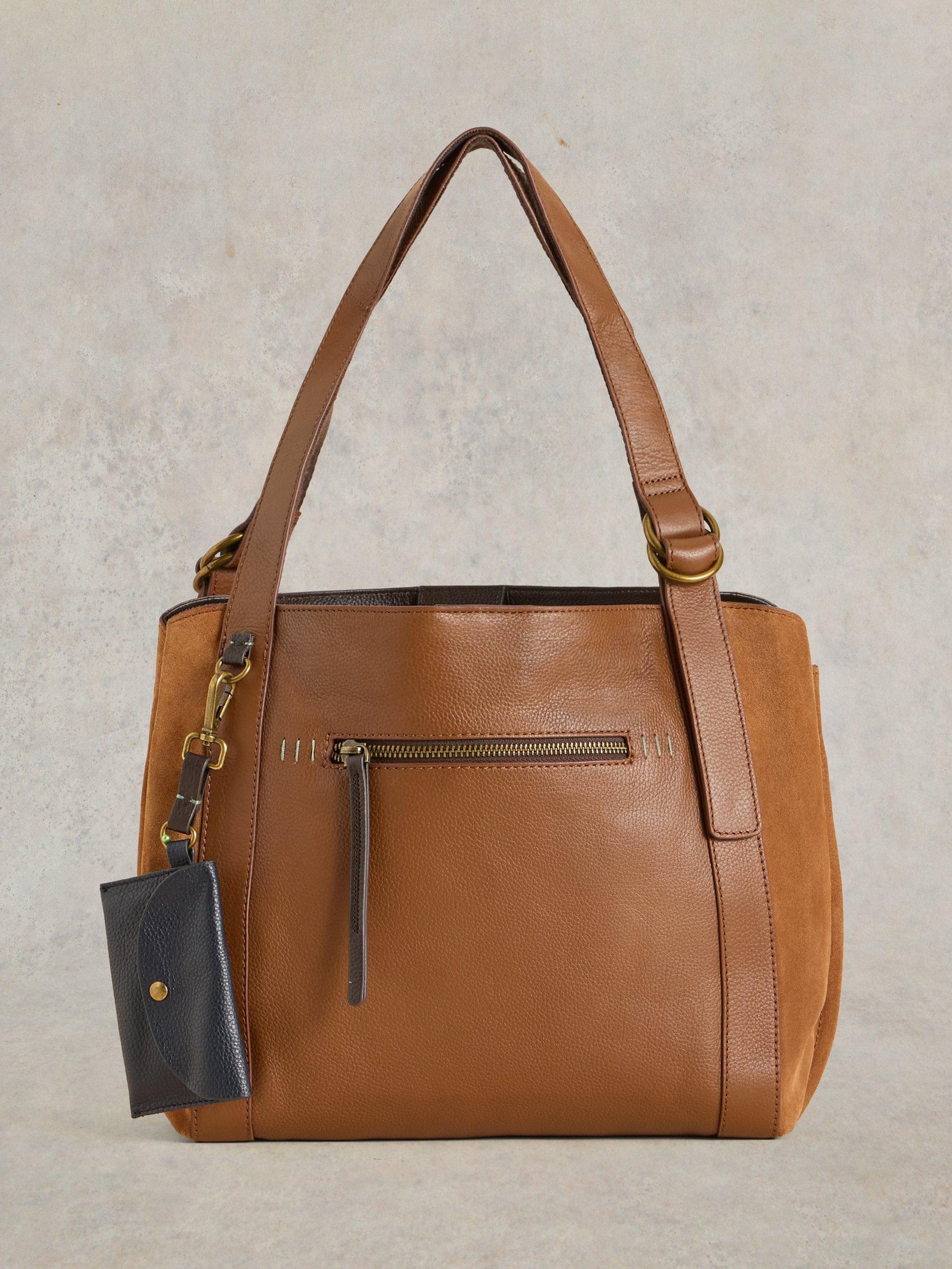 White Stuff Hannah Leather Tote Bag, Mid Tan, One Size