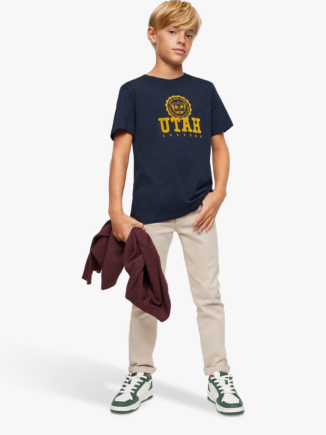 Mango Kids' Utah College Graphic T-Shirt, Navy